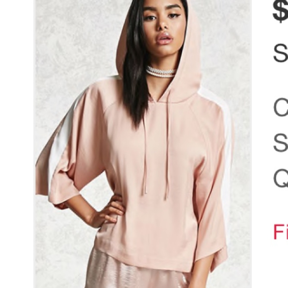 Satin Hoodie Top Forever 21 Brand New